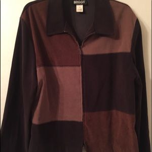 Suede-like color patch jacket Size 16
